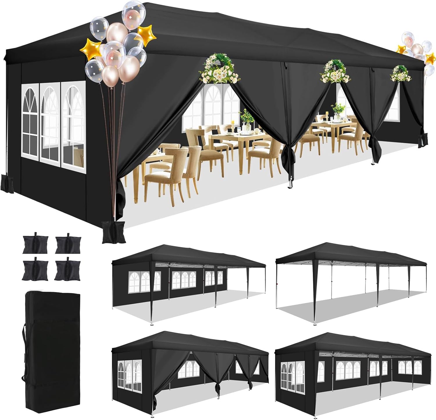 Gazebo Pop Up - Carpa plegable de 10x30 pies con