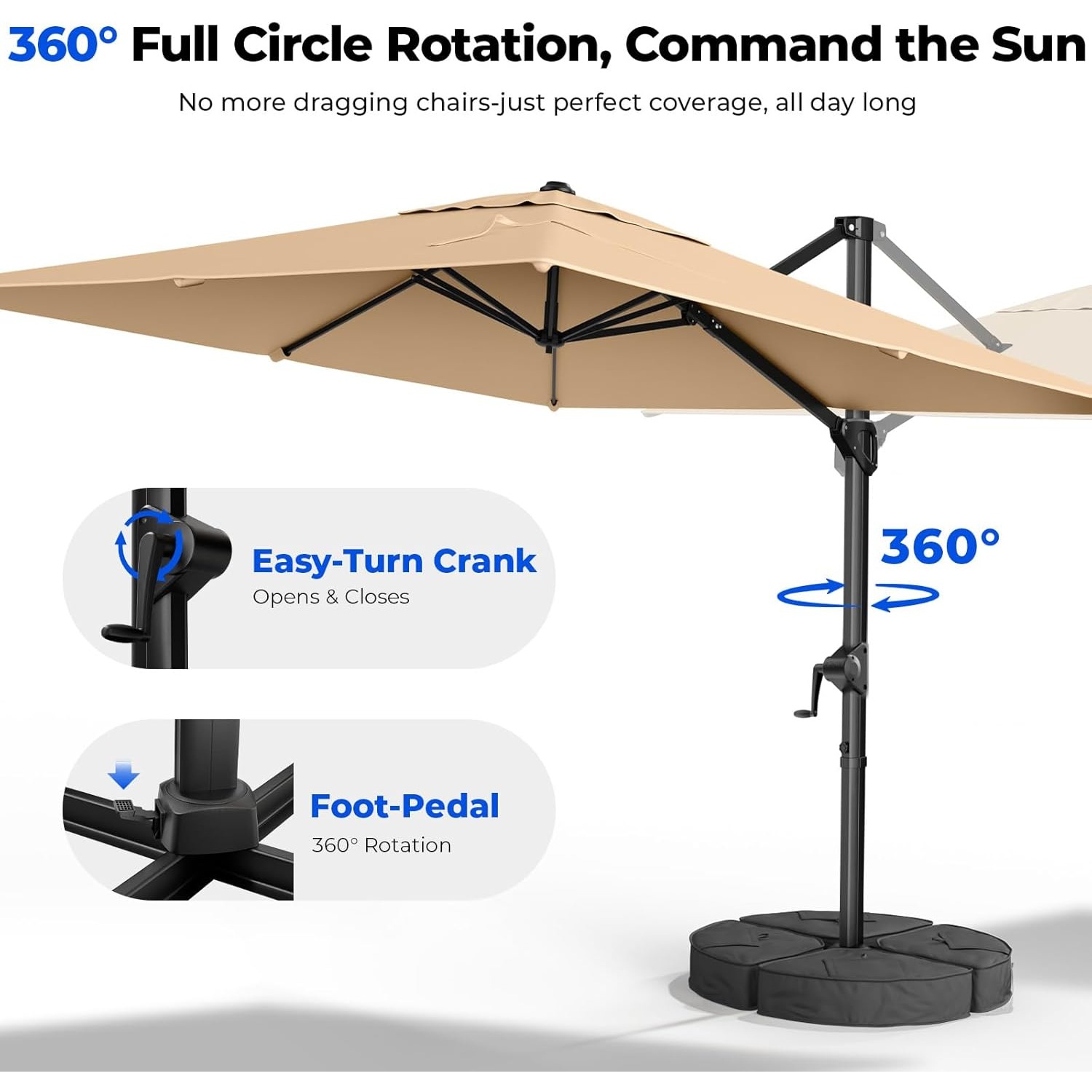 Outdoor Furniture Umbrella - Sombrilla de Patio Cantilever de 10x10