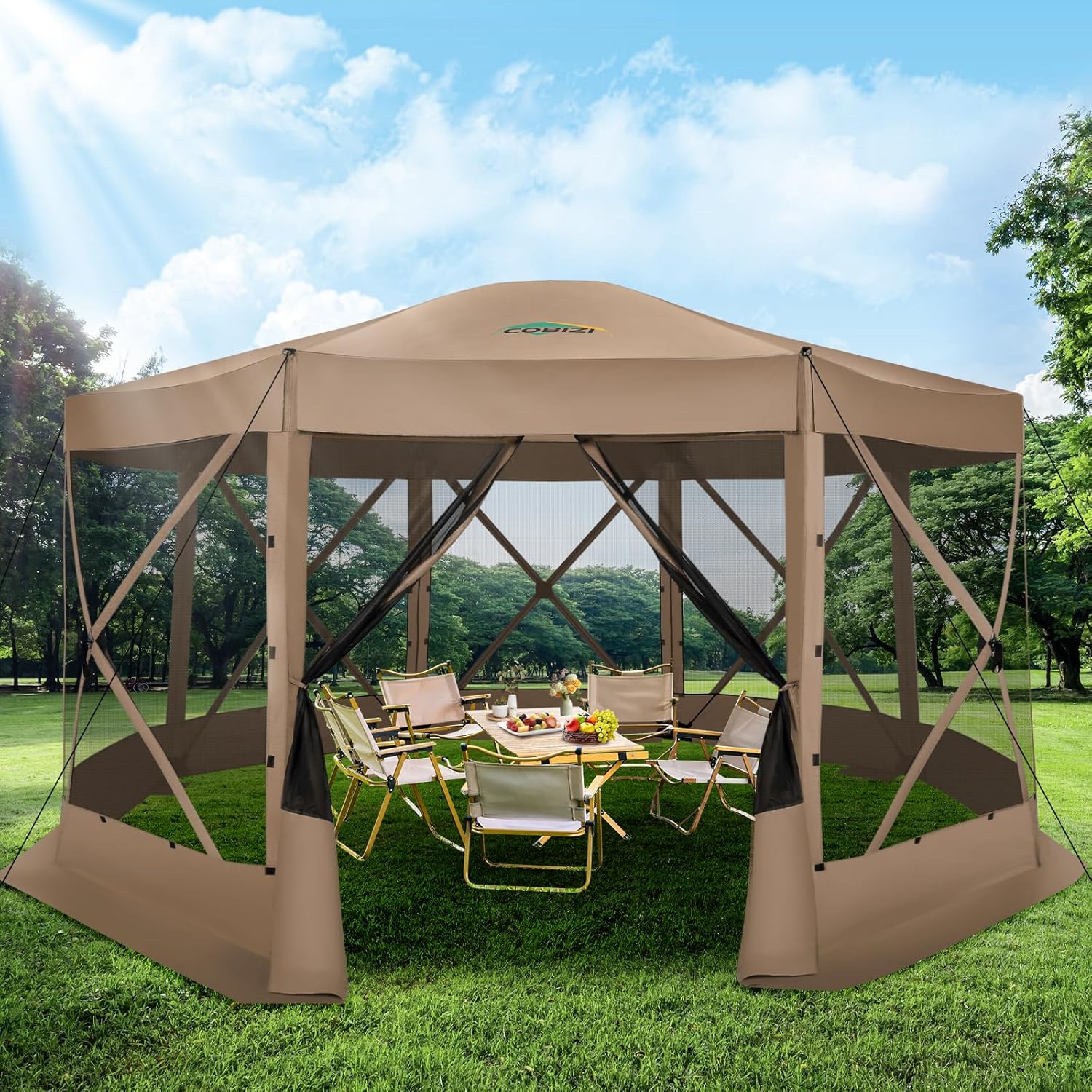 Gazebo Pop Up - Carpa de camping instantánea 15x15 con