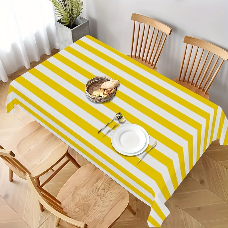 Outdoor Furniture Yellow - Mantel de Poliéster a Rayas Amarillo