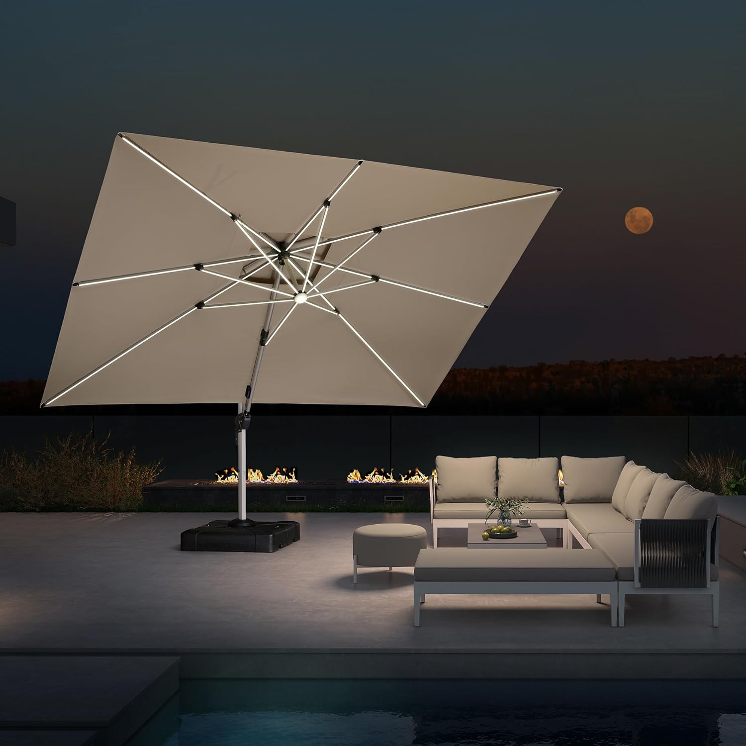 Outdoor Furniture Umbrella - Sombrilla de Patio Rectangular de Lujo