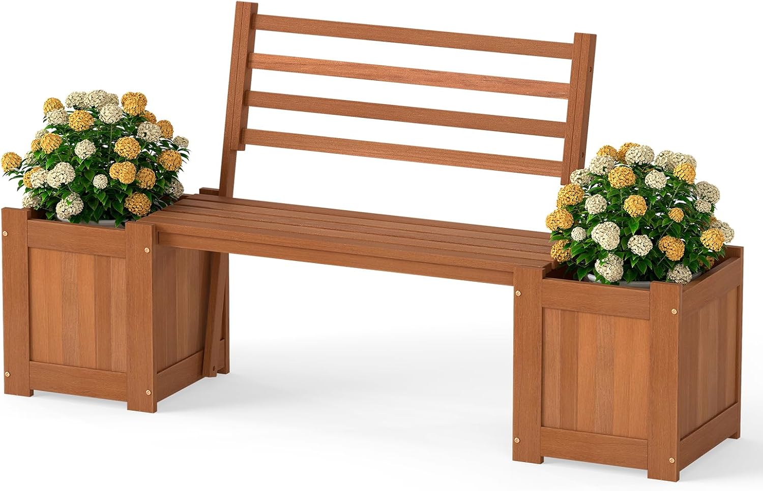 Outdoor Furniture Oil Teak - Banco de exterior con respaldo y