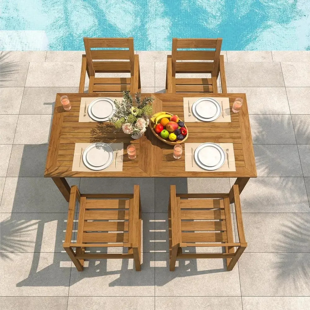 Outdoor Furniture Oil Teak - Juego de Comedor para Exteriores de