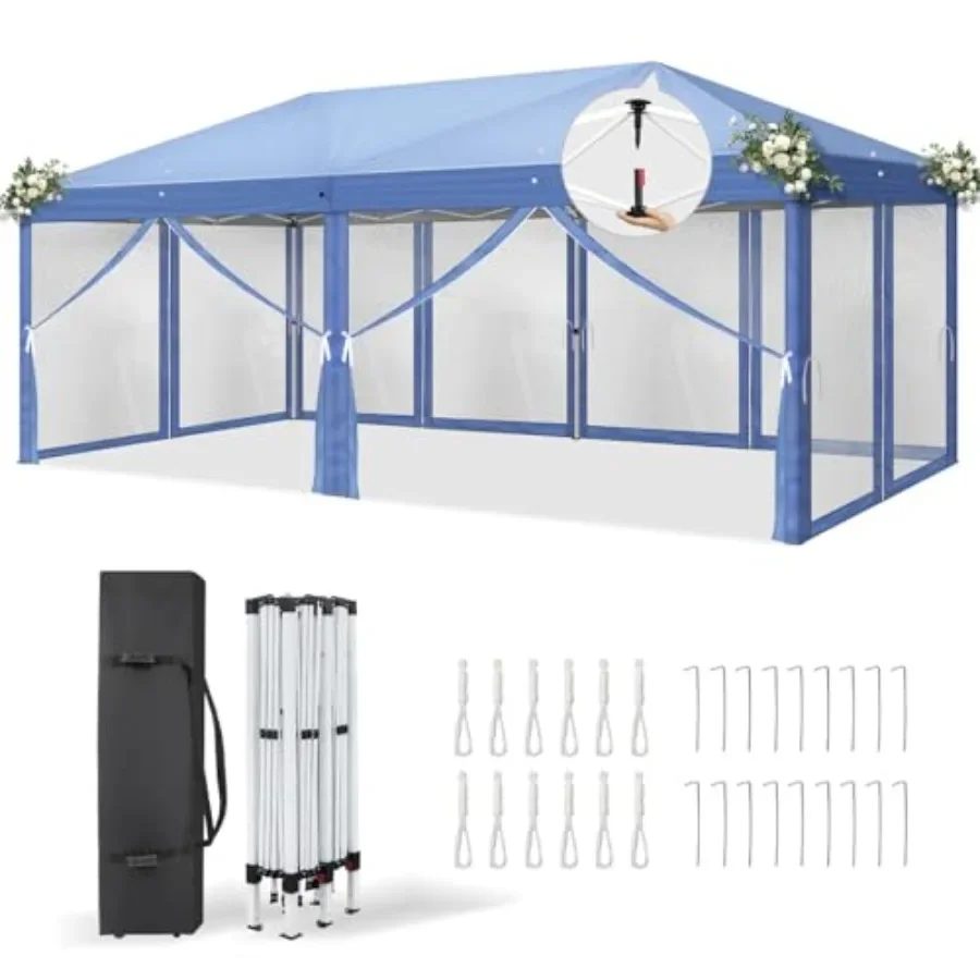 Gazebo Pop Up - Carpa Pop-Up 10x20 con Paredes Laterales,