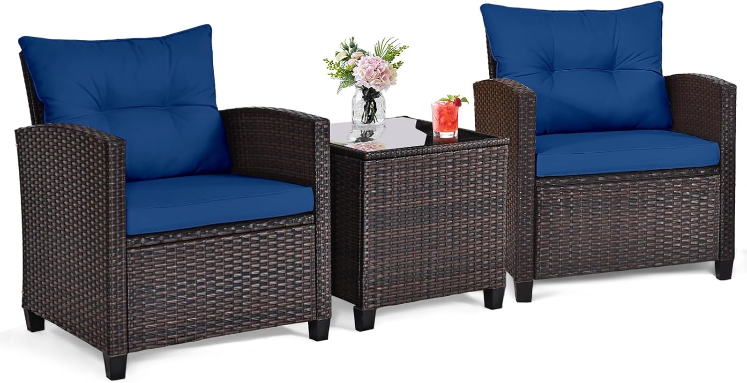 Outdoor Furniture Cushions - Conjunto bistro de mimbre de ratán