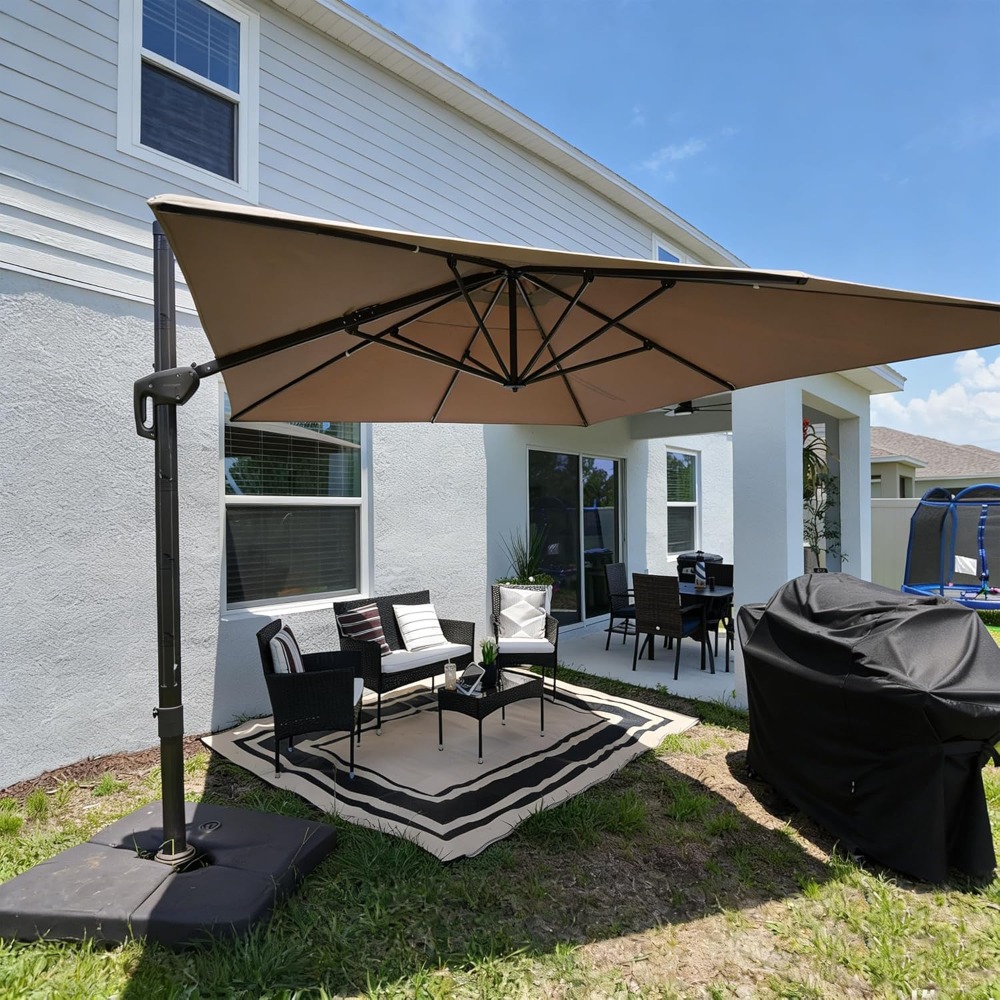 Outdoor Furniture Umbrella - Sombrilla de Patio Rectangular Tipo Cantilever