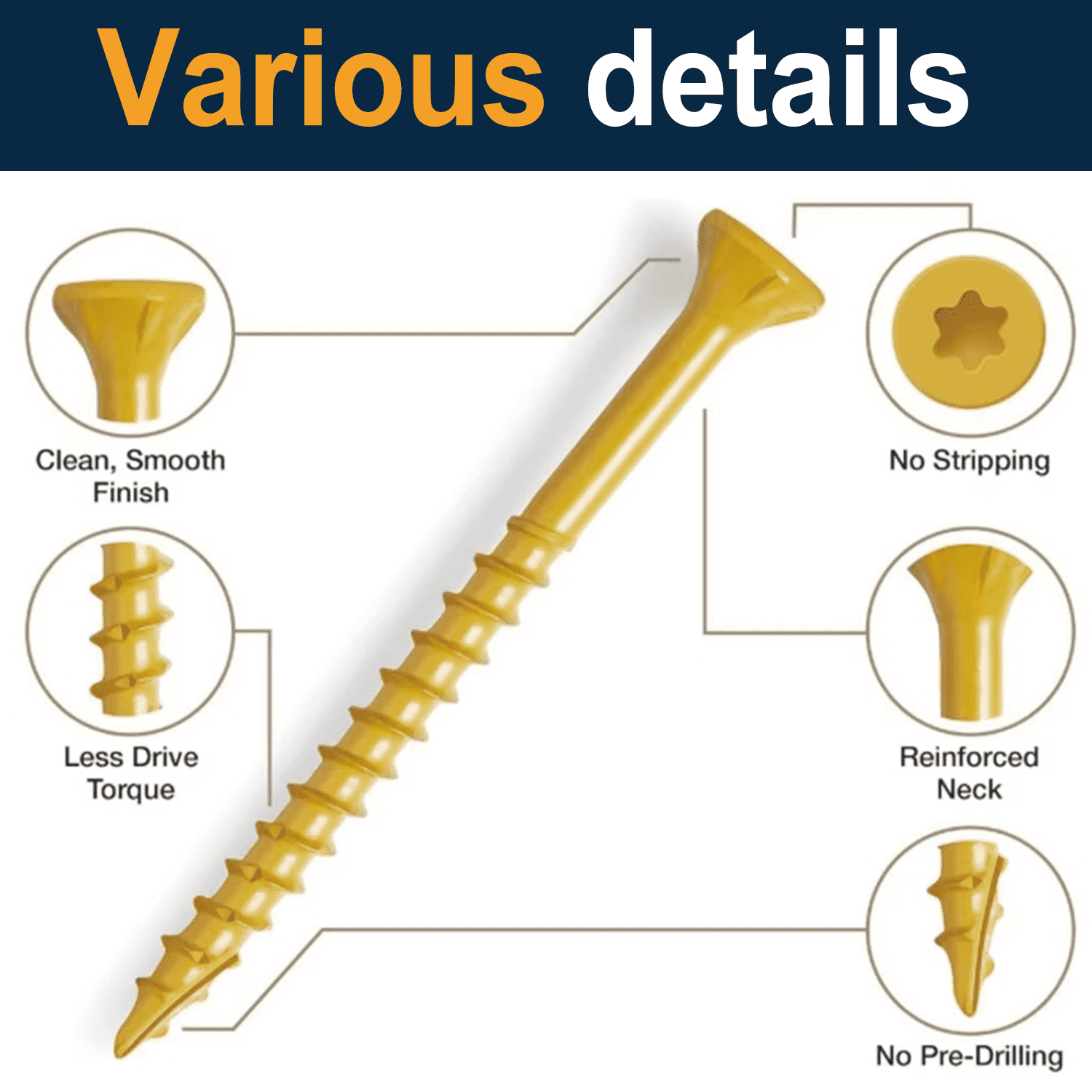 Tornillos para Madera VKKM # 8 - Outdoor Furniture Yellow reseña y precio