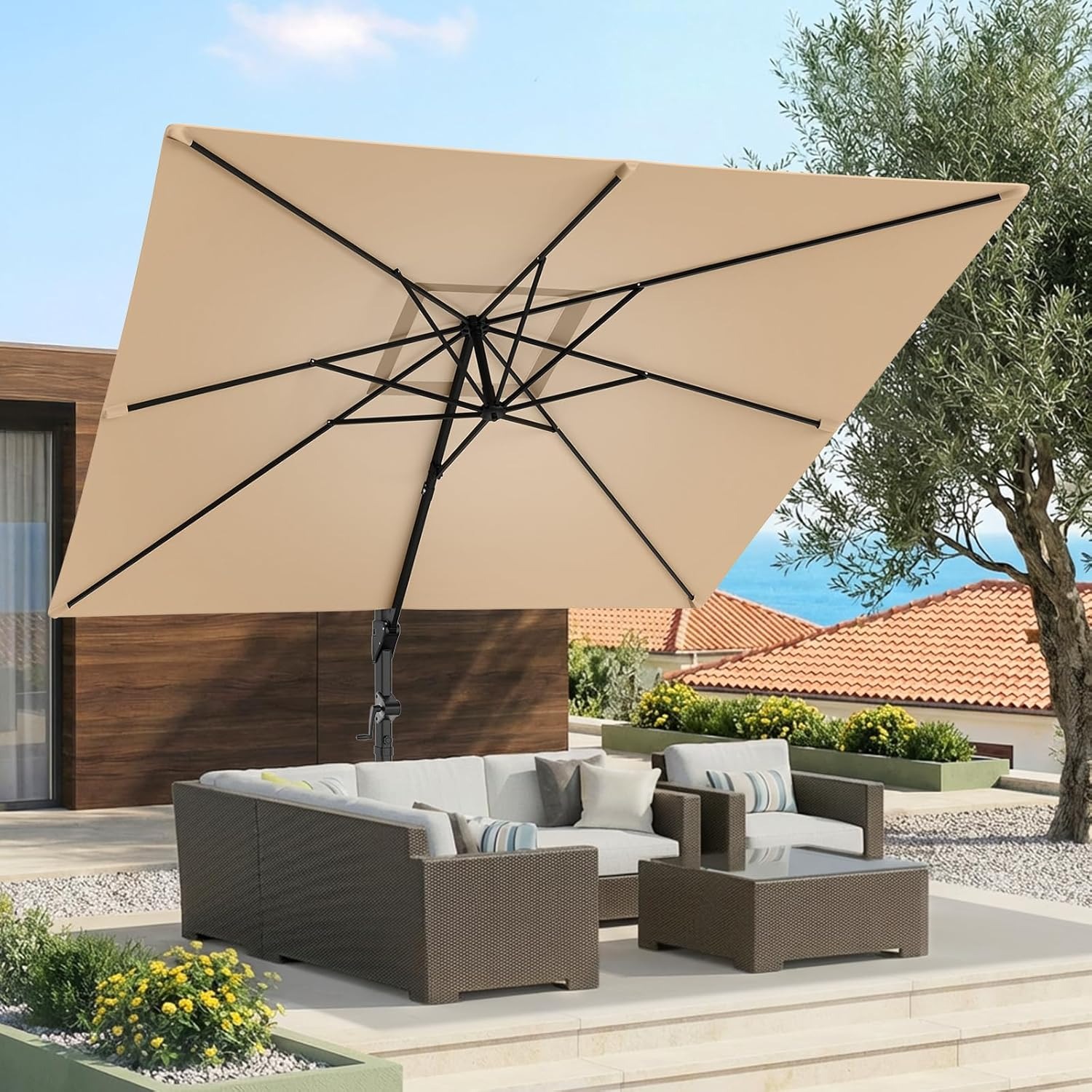 Sombrilla de Patio Cantilever  - Outdoor Furniture Umbrella reseña y precio