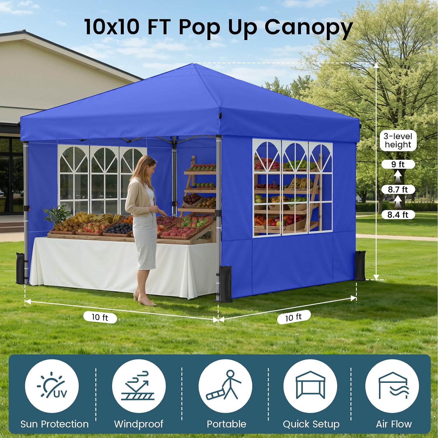 Carpa plegable de 10x10 pies c - Gazebo Pop Up reseña y precio