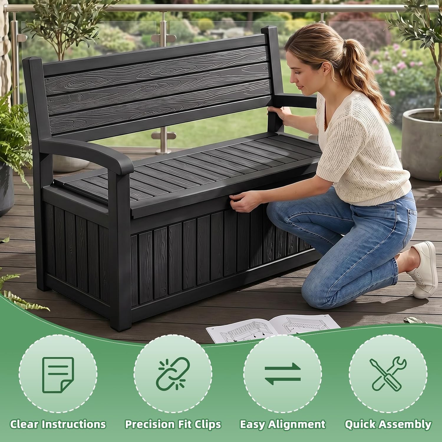 Banco de almacenamiento grande - Outdoor Furniture Cushions reseña y precio