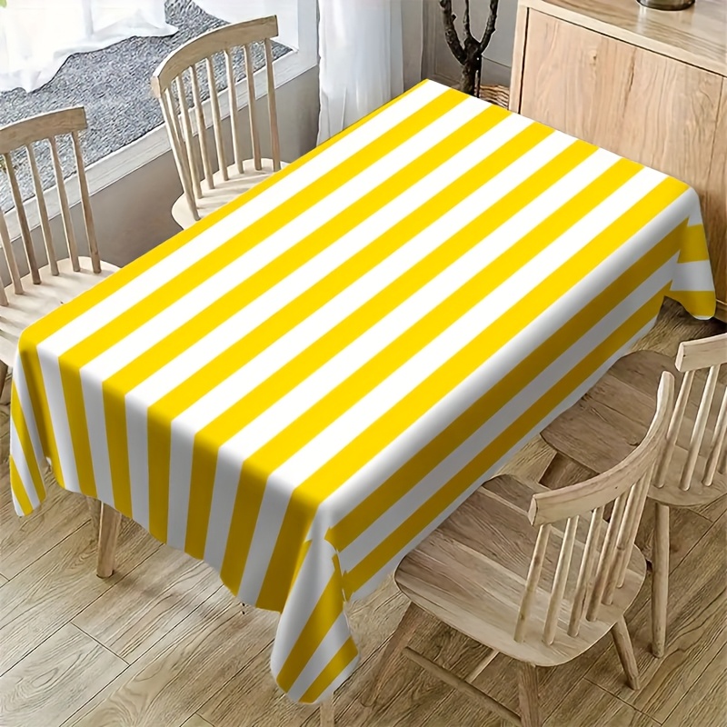 Mantel de Poliéster a Rayas Am - Outdoor Furniture Yellow reseña y precio
