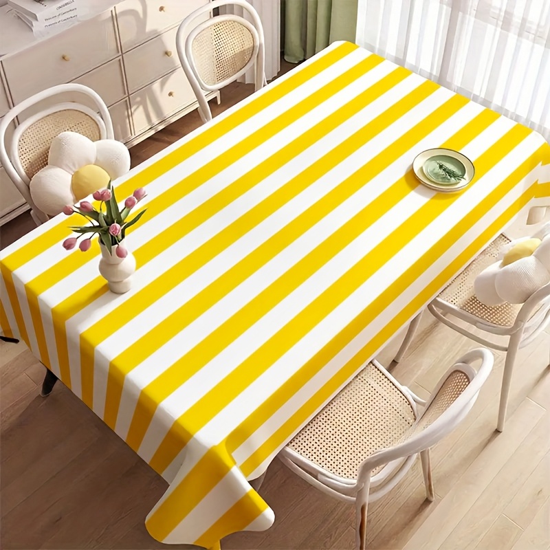 Mantel de Poliéster a Rayas Am - Outdoor Furniture Yellow reseña y precio