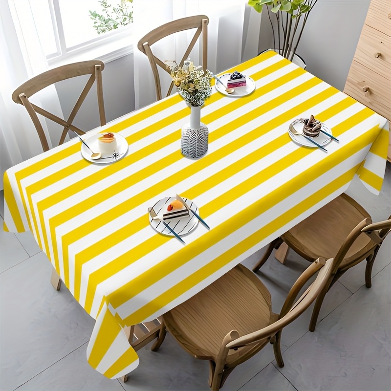 Mantel de Poliéster a Rayas Am - Outdoor Furniture Yellow reseña y precio