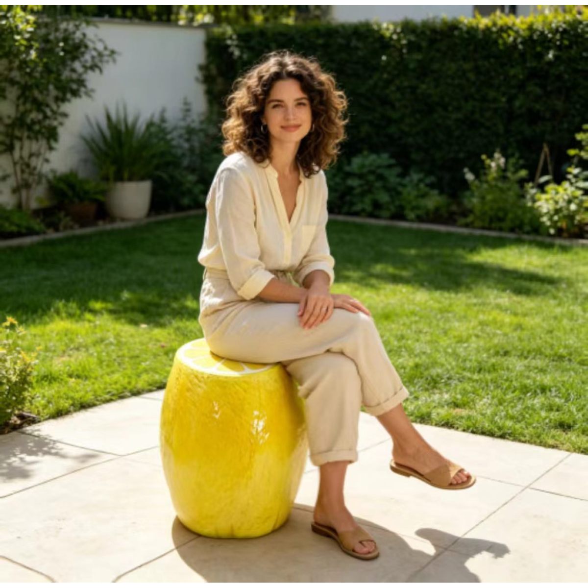 Taburete con forma de limón am - Outdoor Furniture Yellow reseña y precio
