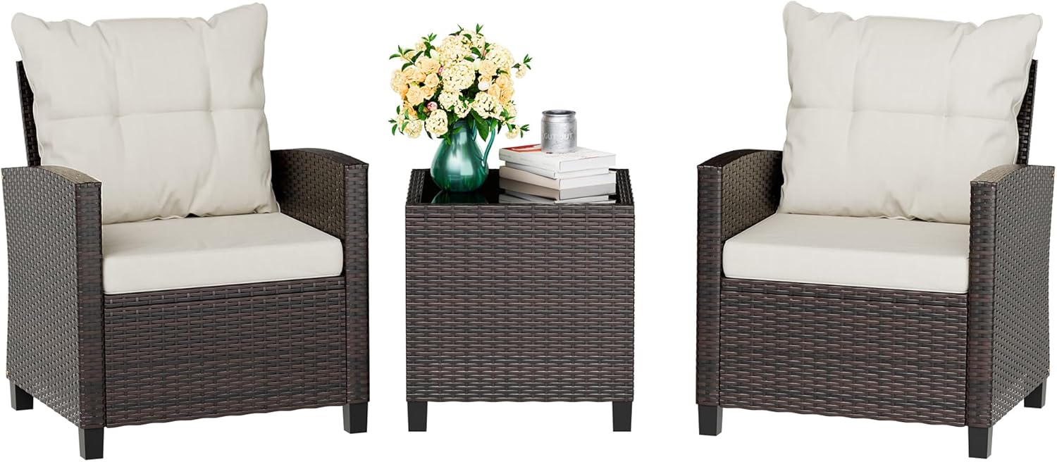 Conjunto bistro beige compacto - Outdoor Furniture Cushions reseña y precio
