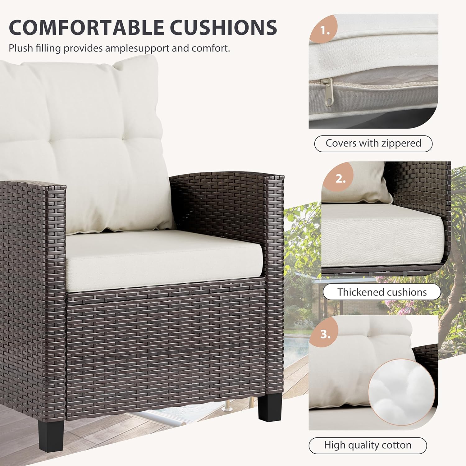 Conjunto bistro beige compacto - Outdoor Furniture Cushions reseña y precio