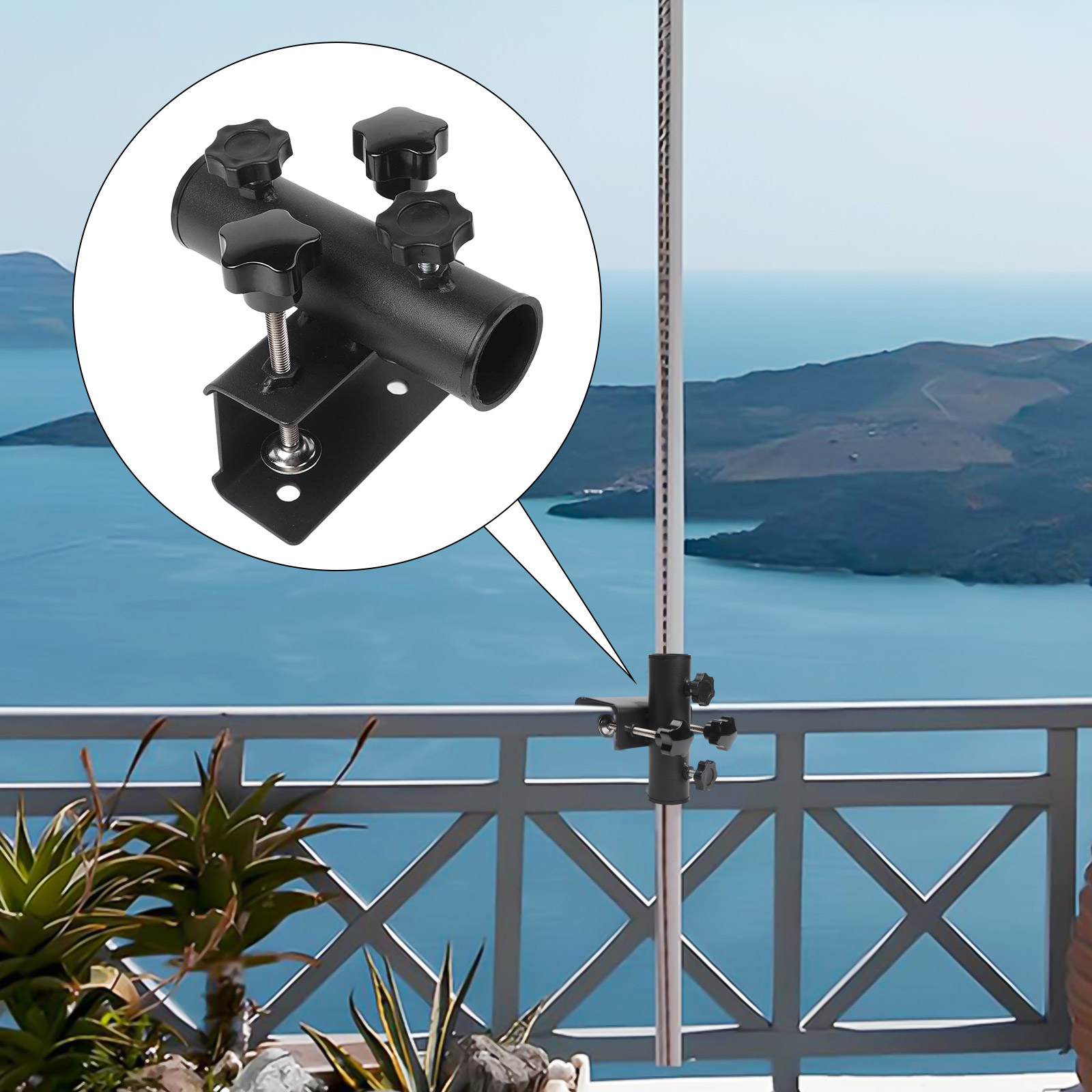 Soporte de sombrilla para balc - Outdoor Furniture Umbrella reseña y precio