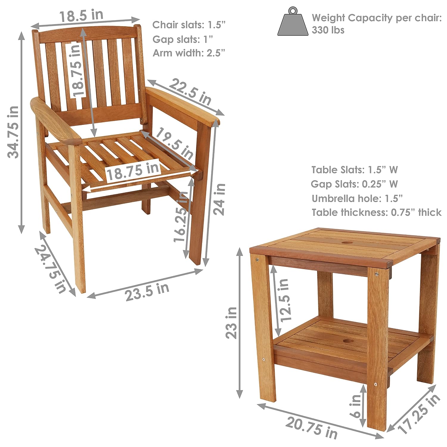 Juego de Patio de Madera de 3  - Outdoor Furniture Oil Teak reseña y precio