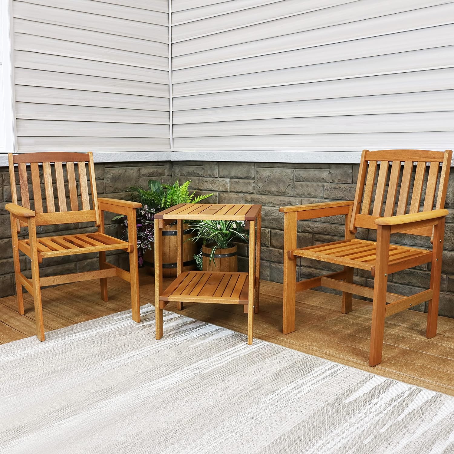 Juego de Patio de Madera de 3  - Outdoor Furniture Oil Teak reseña y precio