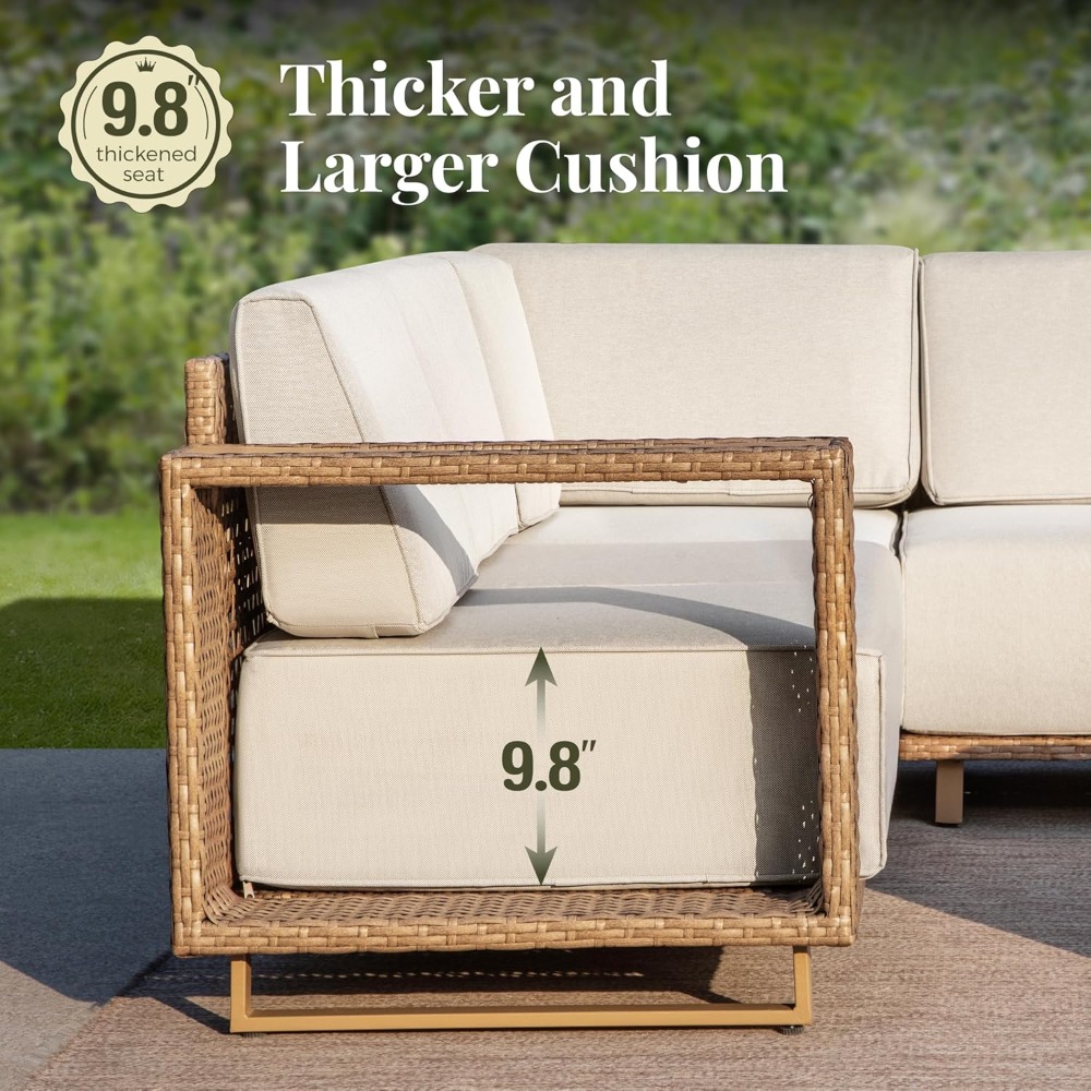 Juego de Muebles de Patio de 6 - Outdoor Furniture Yellow reseña y precio