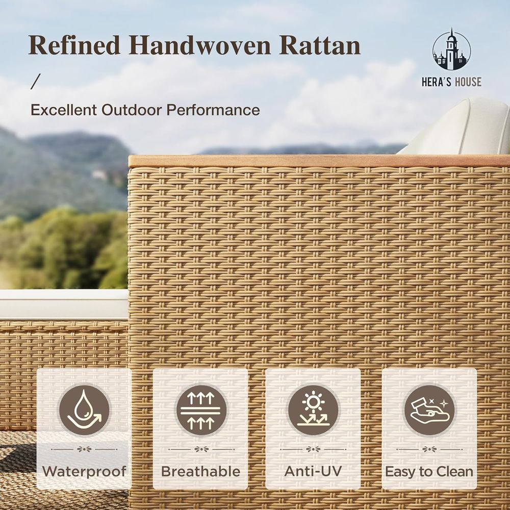 Conjunto seccional de mimbre p - Outdoor Furniture Yellow reseña y precio