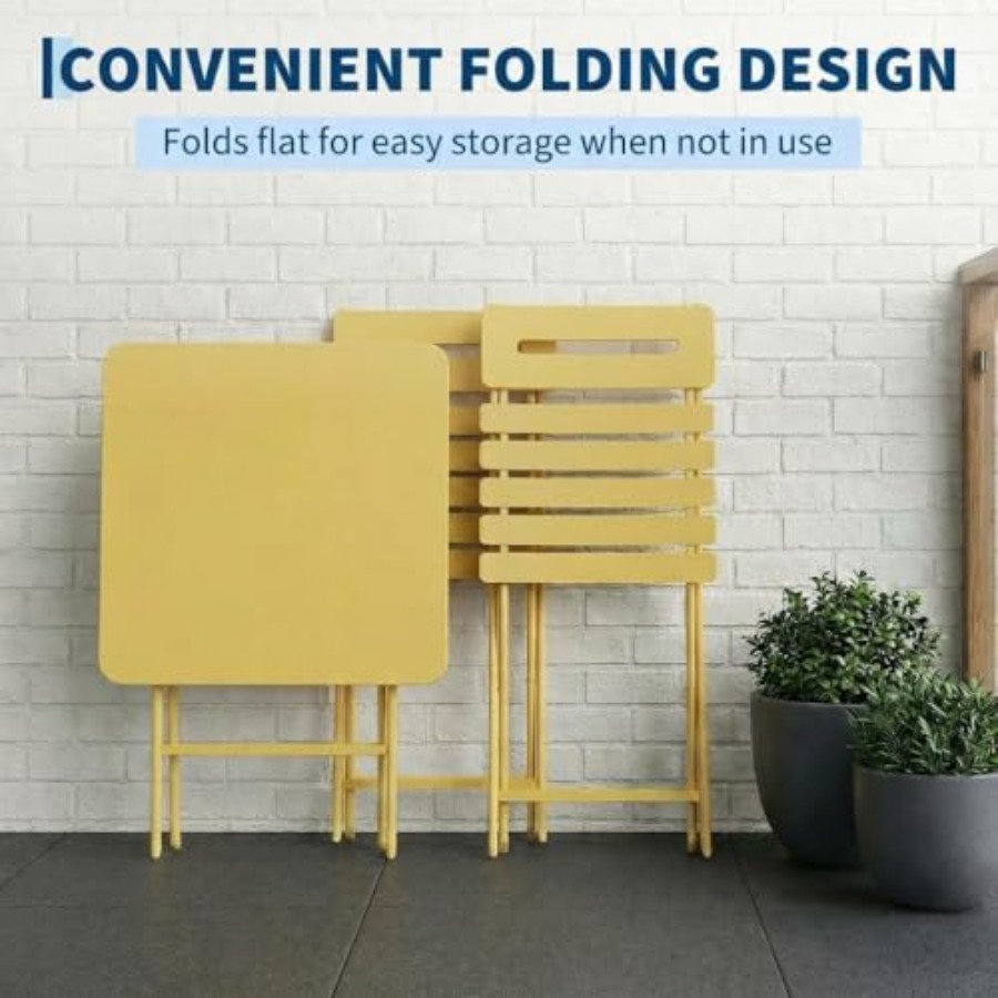 Conjunto de Bistro de 3 Piezas - Outdoor Furniture Yellow reseña y precio