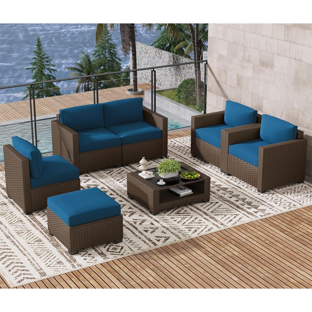 Juego de Muebles de Patio de 7 - Outdoor Furniture Cushions reseña y precio