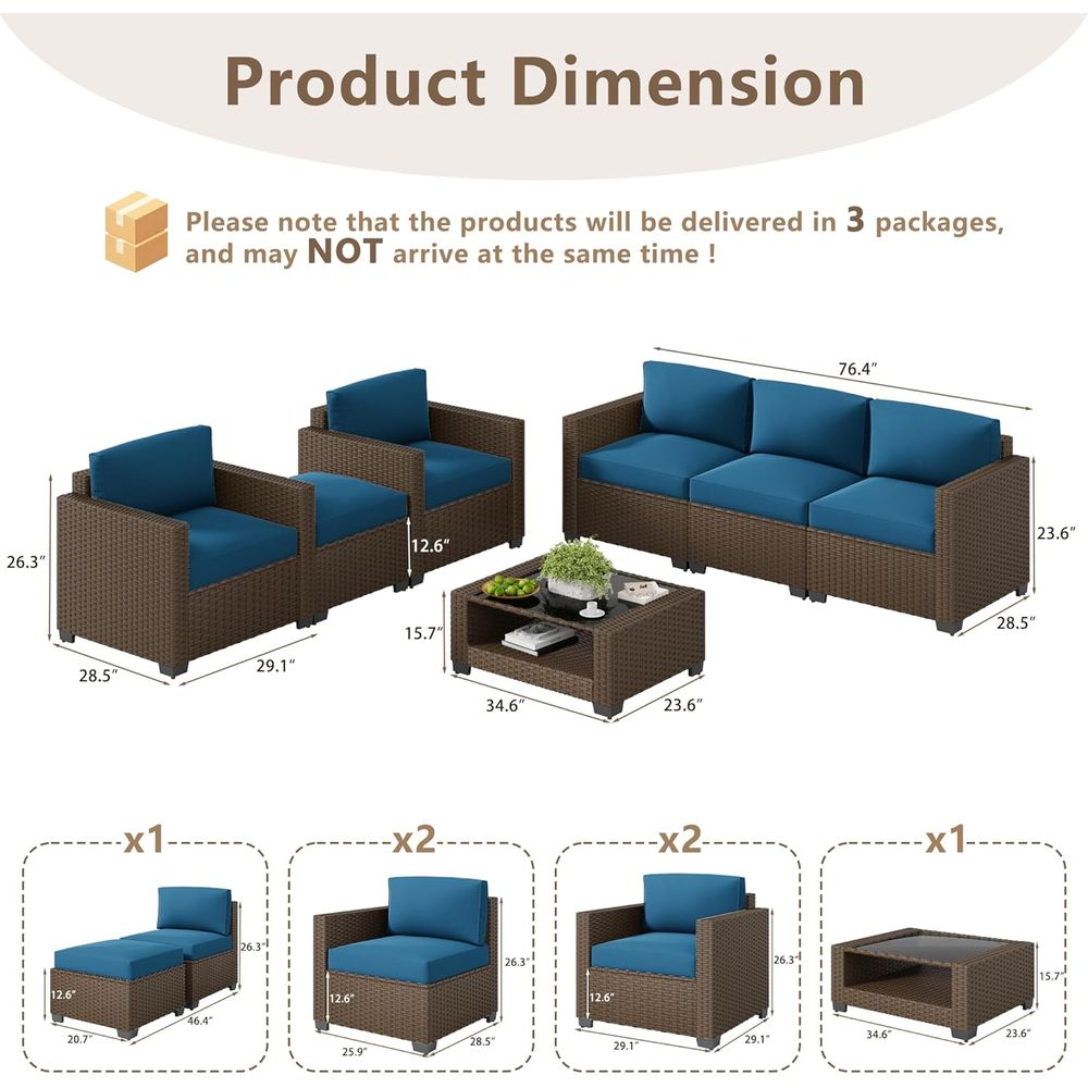 Juego de Muebles de Patio de 7 - Outdoor Furniture Cushions reseña y precio