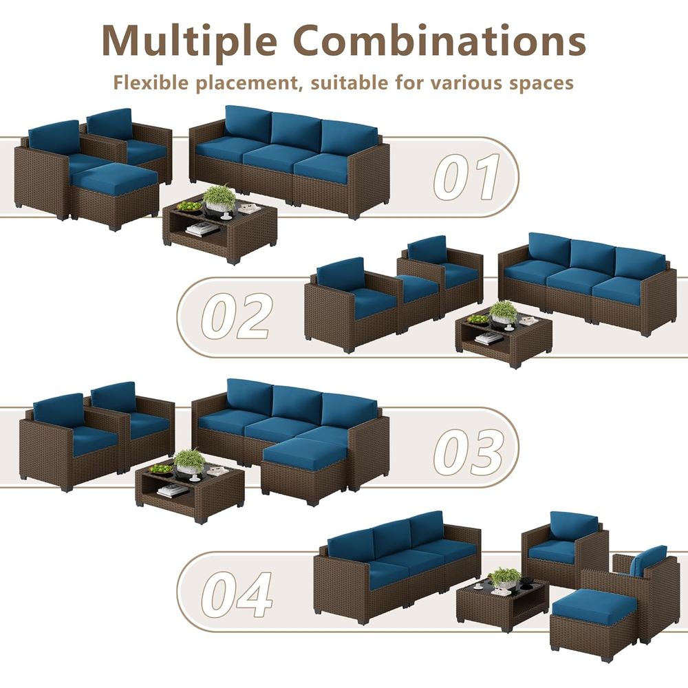 Juego de Muebles de Patio de 7 - Outdoor Furniture Cushions reseña y precio