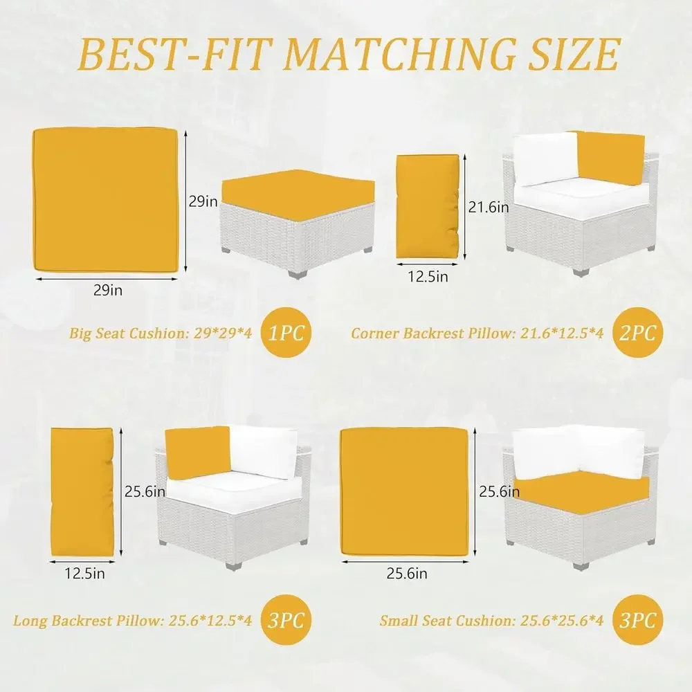Juego de 5 Cojines para Mueble - Outdoor Furniture Yellow reseña y precio