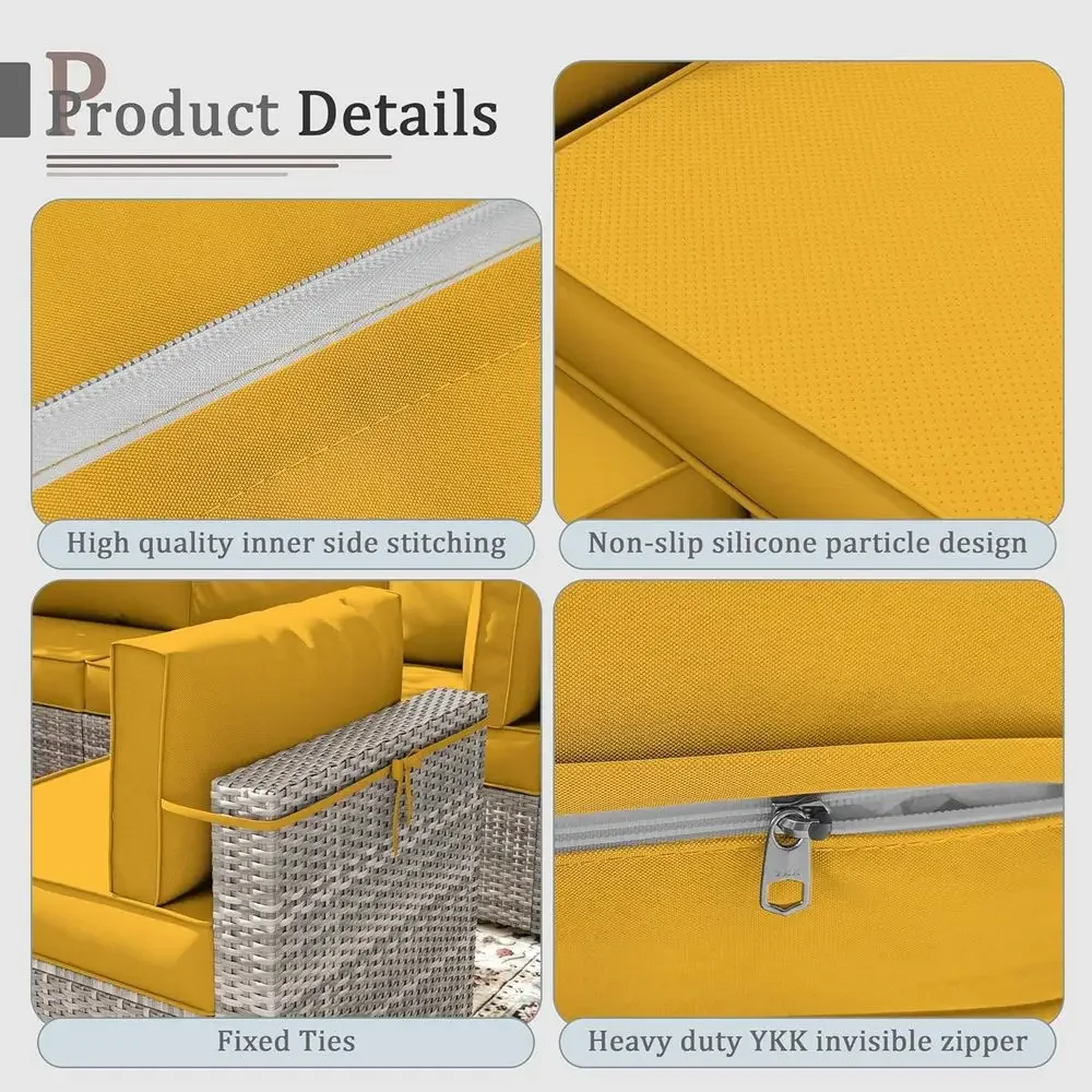 Juego de 5 Cojines para Mueble - Outdoor Furniture Yellow reseña y precio