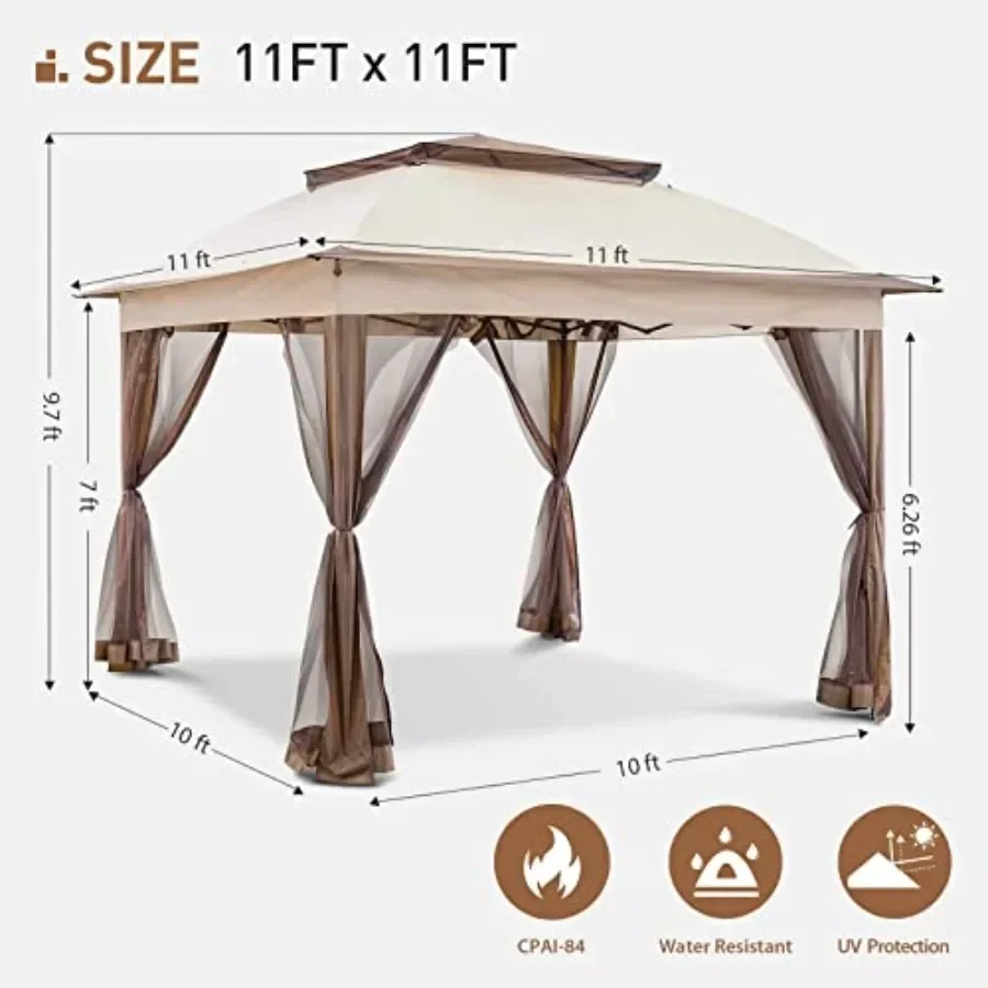 Gazebo Plegable de 11'x11' par - Gazebo Pop Up reseña y precio