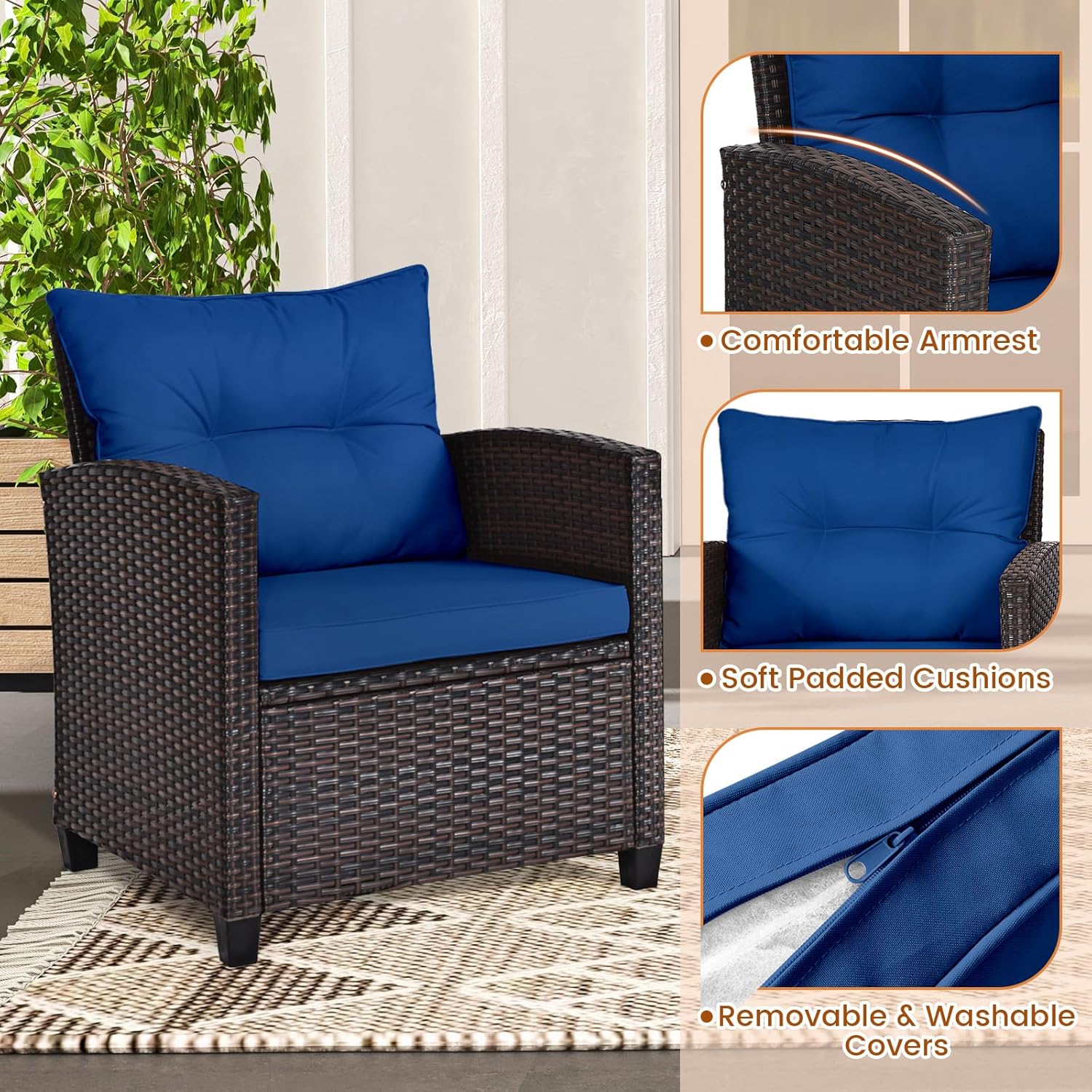 Conjunto bistro de mimbre de r - Outdoor Furniture Cushions reseña y precio
