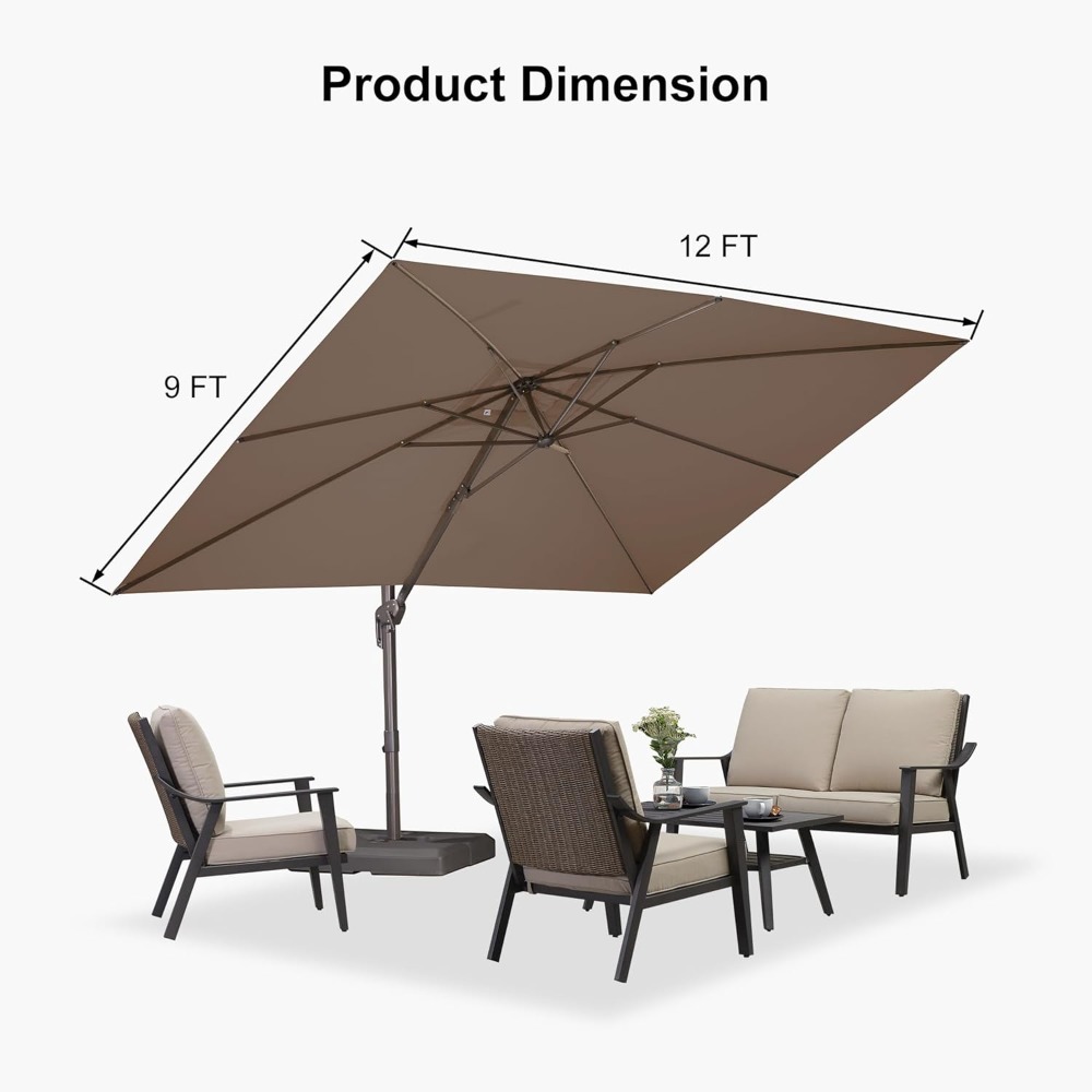 Sombrilla de Patio Rectangular - Outdoor Furniture Umbrella reseña y precio