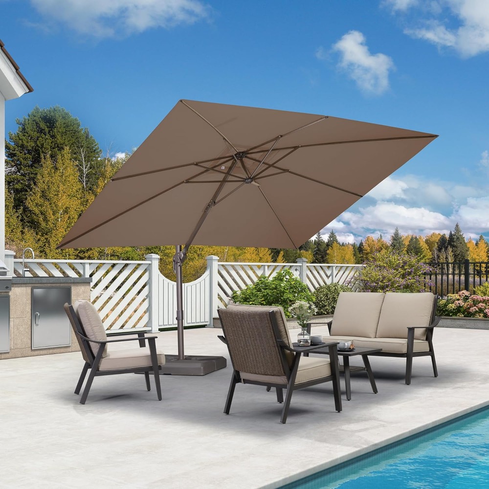 Sombrilla de Patio Rectangular - Outdoor Furniture Umbrella reseña y precio